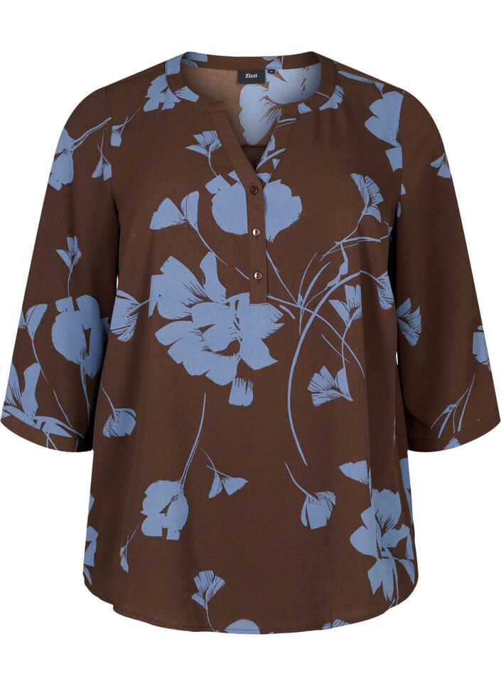 Dotted blouse with 3/4 sleeves, Falcon Flower, Packshot image number 0