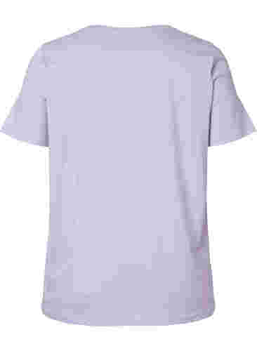 Cotton t-shirt with round neck and print, Lavender W. Love, Packshot image number 1