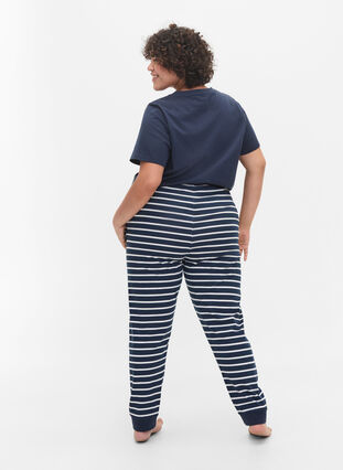 Cotton pyjama bottoms, Navy Blazer Stripe , Model image number 0