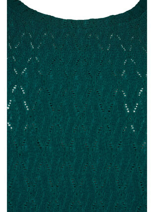 Blouse with 3/4-sleeves and a structured pattern, Deep Teal, Packshot image number 2