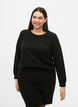 Solid colored blouse with texture, Black, Model image number 0