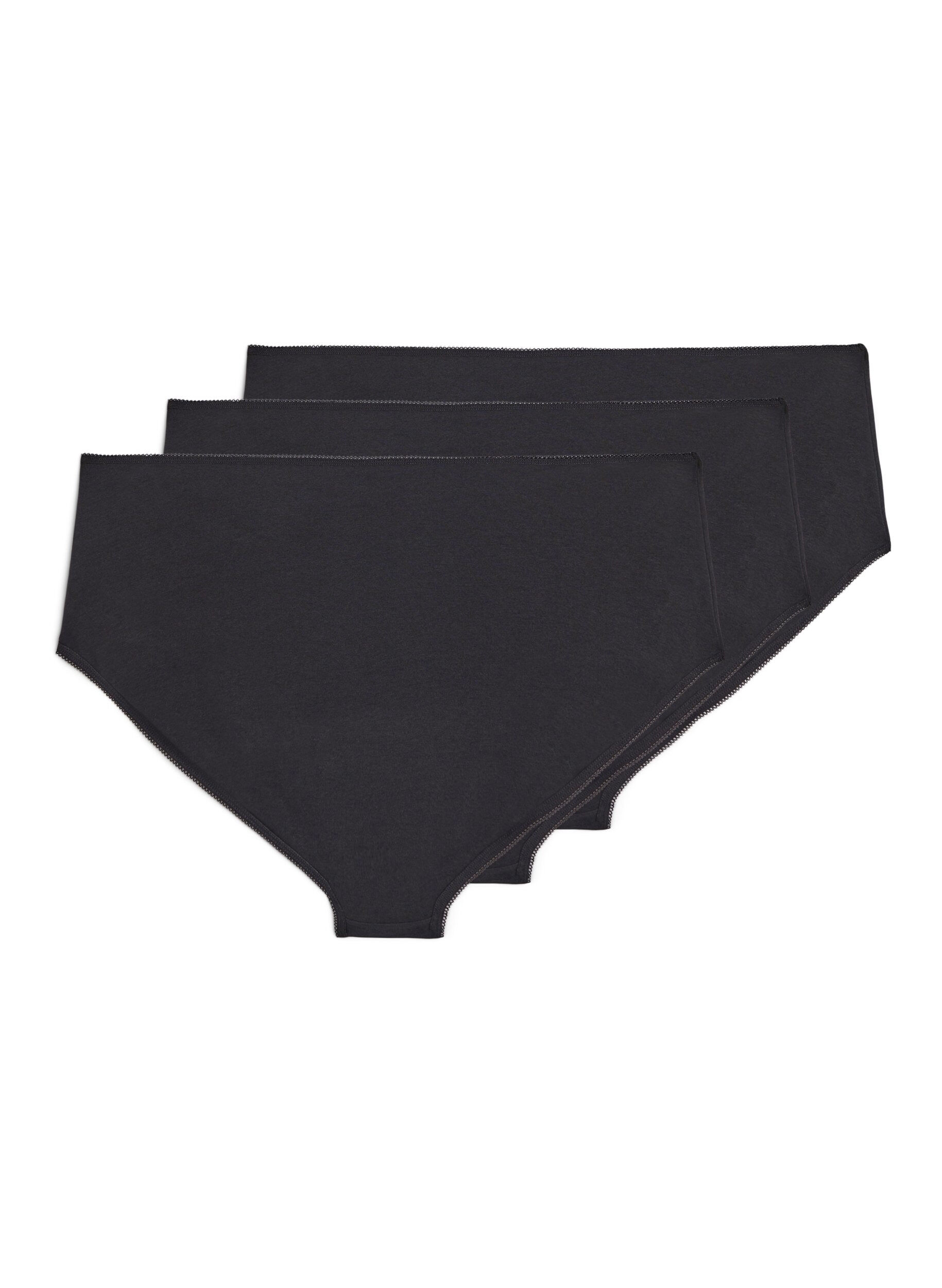 Zizzifashion3-pack regular waist cotton briefs, Black, Packshot image number 1