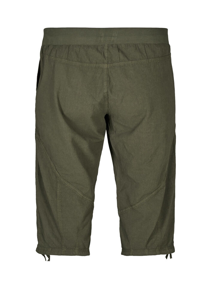 Cotton Capri trousers , Green, Packshot image number 1