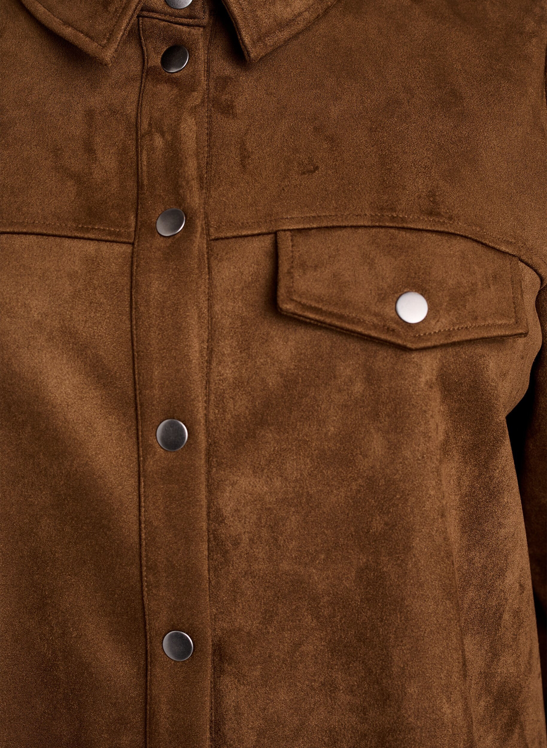 Zizzifashion Faux suede shirt, Brown, Packshot image number 2