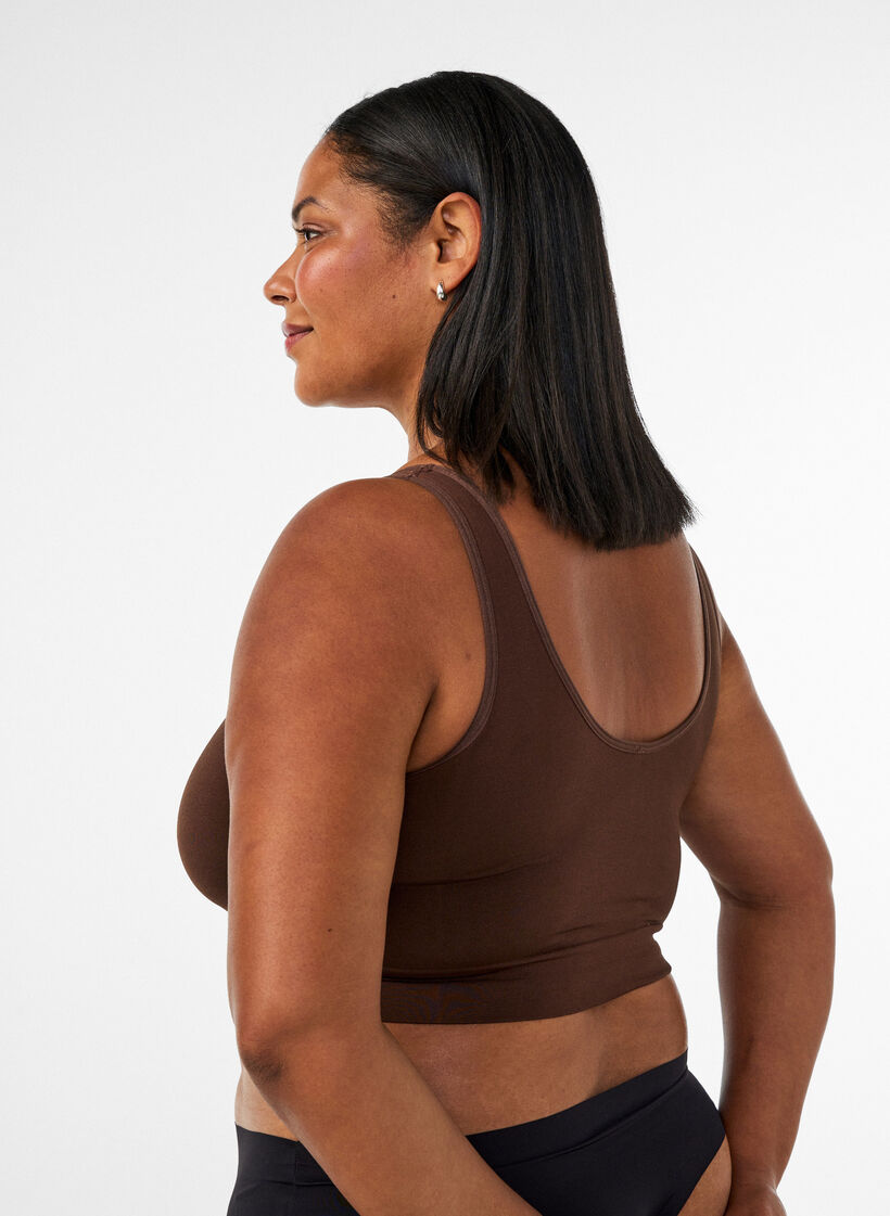 Soft non-padded bra, Brown, Model image number 2