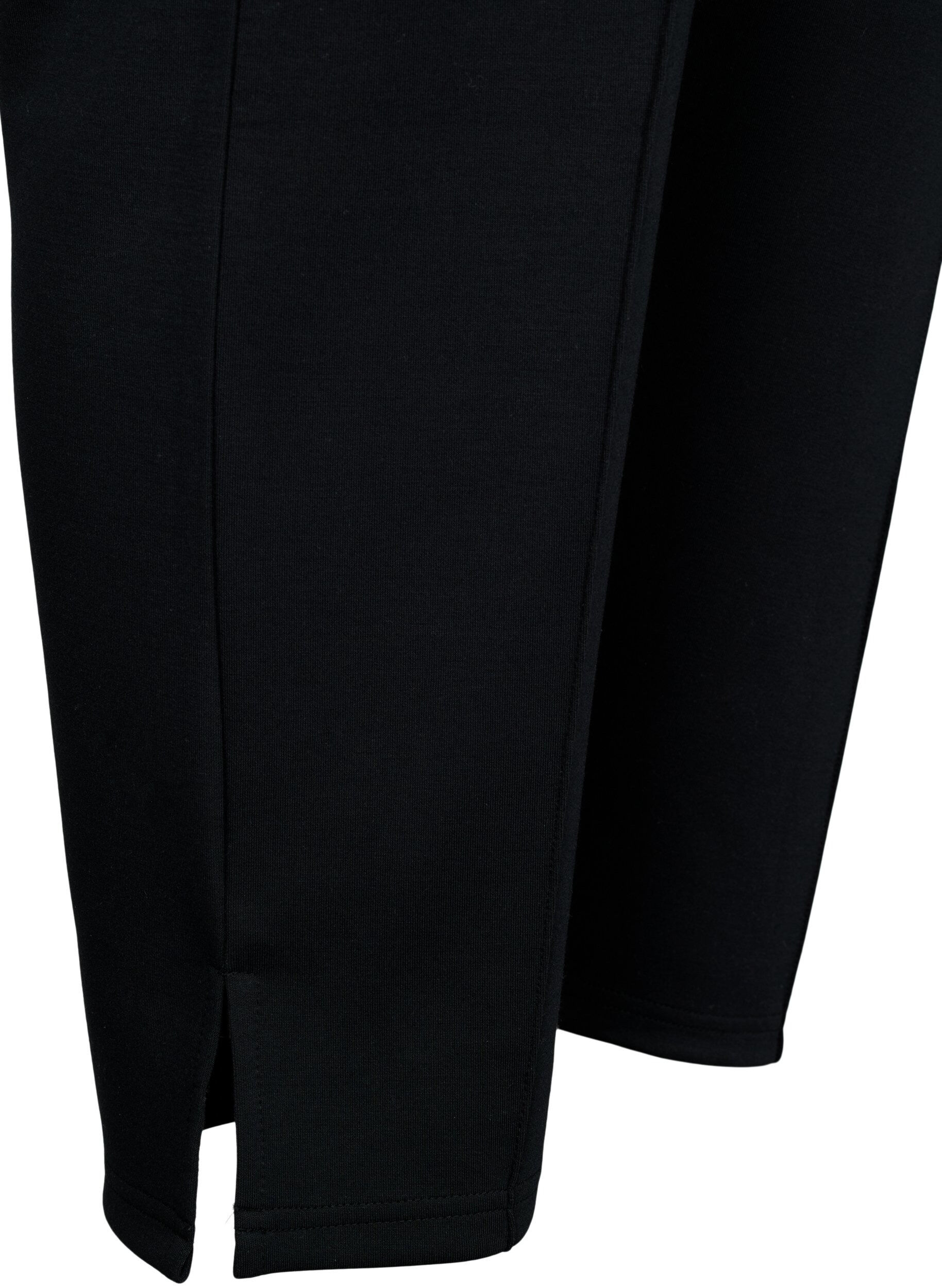 Zizzifashion Trousers in modal mix with slit, Black, Packshot image number 3