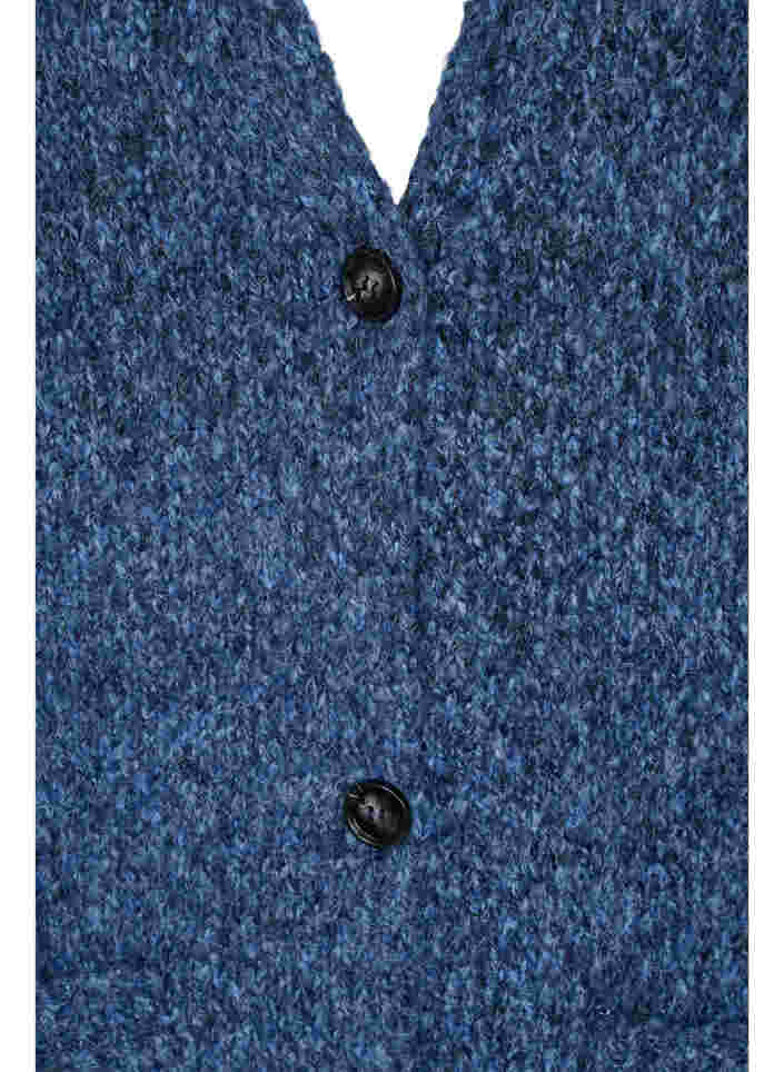 Knitted cardigan with buttons and pockets, Navy Blazer Mel., Packshot image number 2