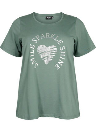 FLASH - T-shirt with motif, Balsam Green, Packshot image number 0
