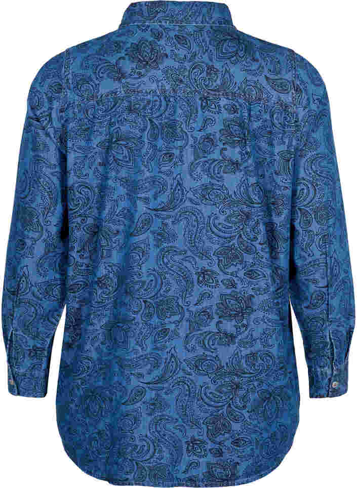 Cotton shirt in paisley pattern, Blue Paisley, Packshot image number 1