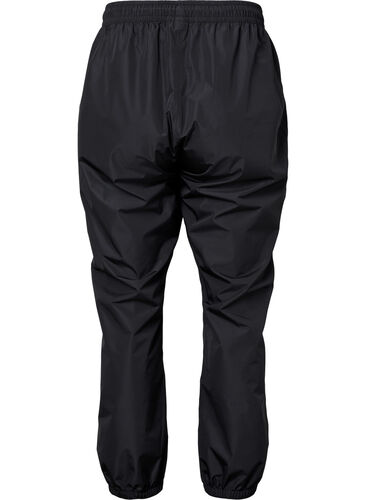 Rain pants with elastic and drawstring, Black, Packshot image number 1