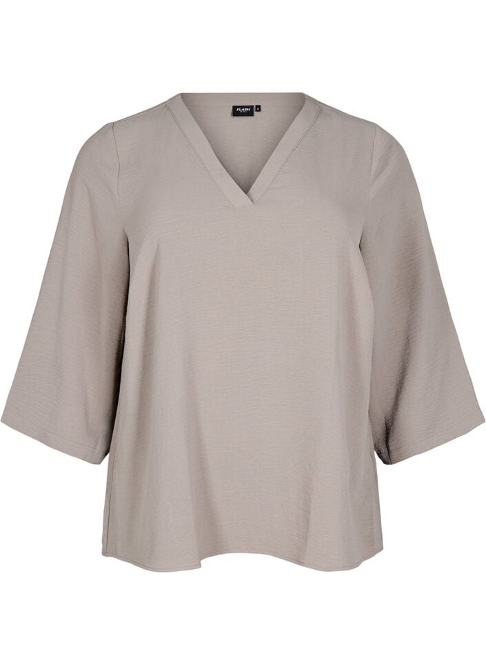 FLASH - Blouse with 3/4 sleeves, Beige, Packshot image number 0