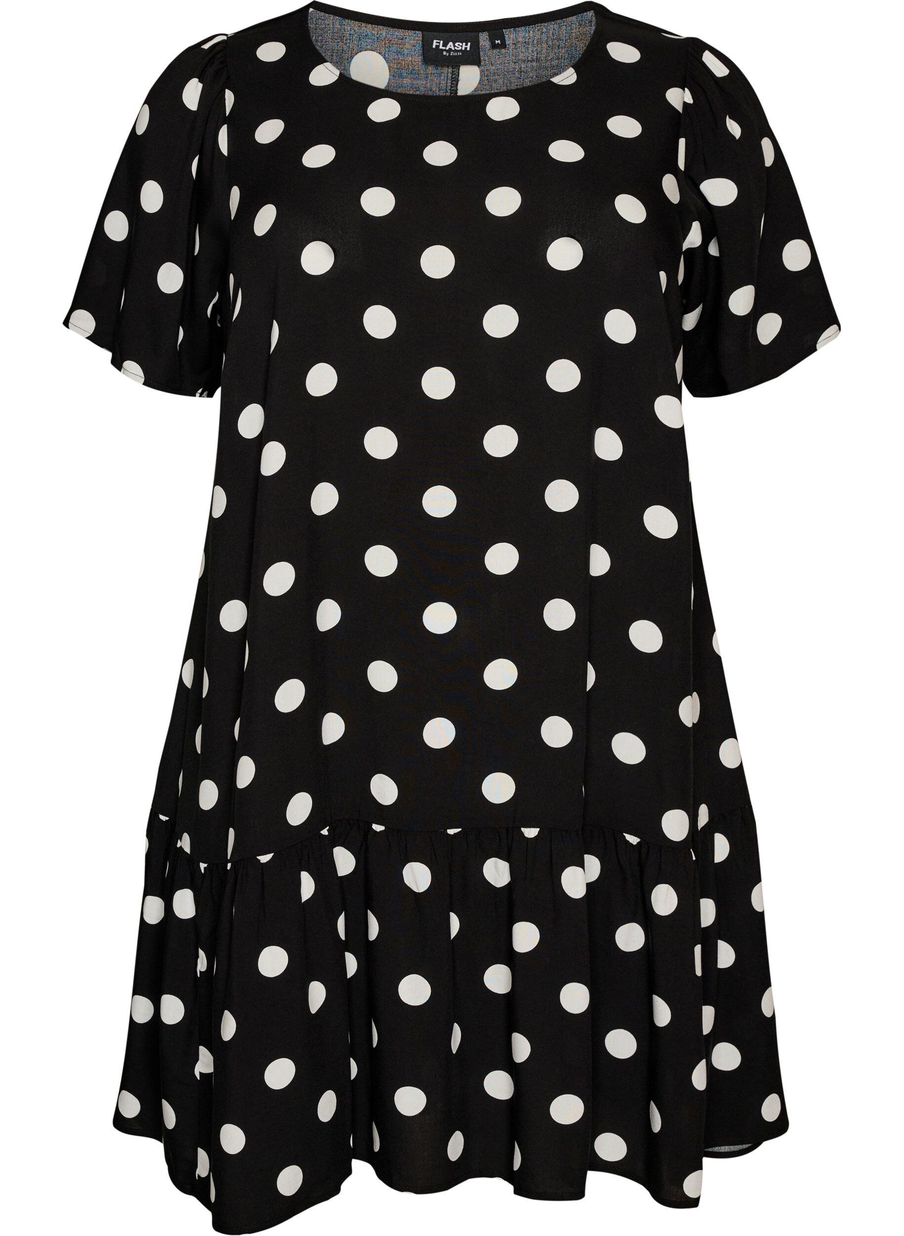 ZizzifashionDress in viscose with cutline, Black, Packshot image number 0