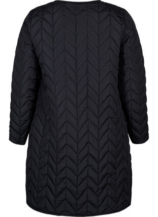 Quilted jacket with buttons, Black, Packshot image number 1