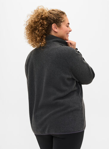Sports jacket with high neck collar and pockets, Dark Grey Melange, Model image number 1