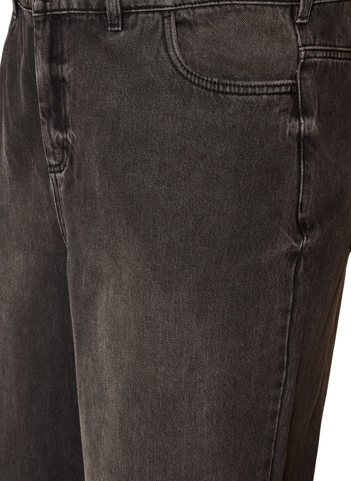 Kiana straight fit jeans with a high waist, Black, Packshot image number 2