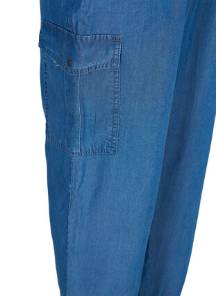 Denim cargo trousers with pockets, Medium Blue, Packshot image number 3