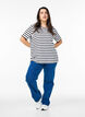 Striped T-shirt in organic cotton, Black, Model image number 1