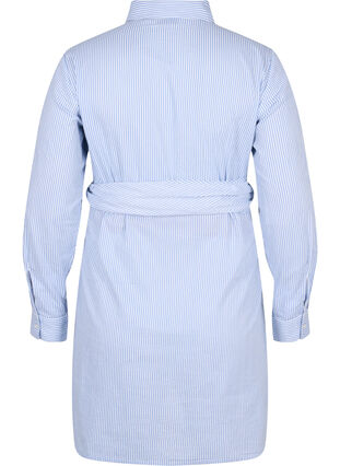 Cotton maternity shirt dress, Blue Stripe, Packshot image number 1