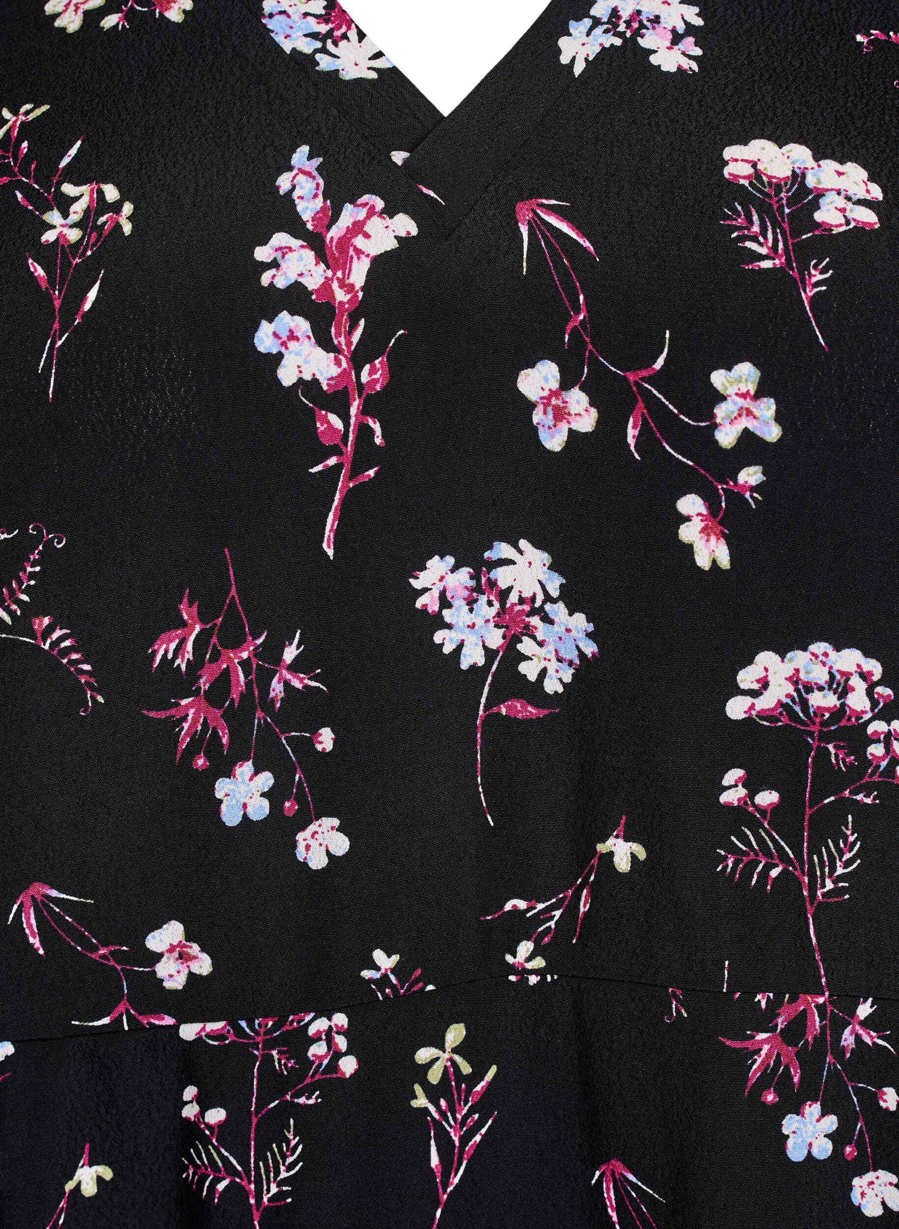 ZizzifashionShort dress with floral print, Black, Packshot image number 2