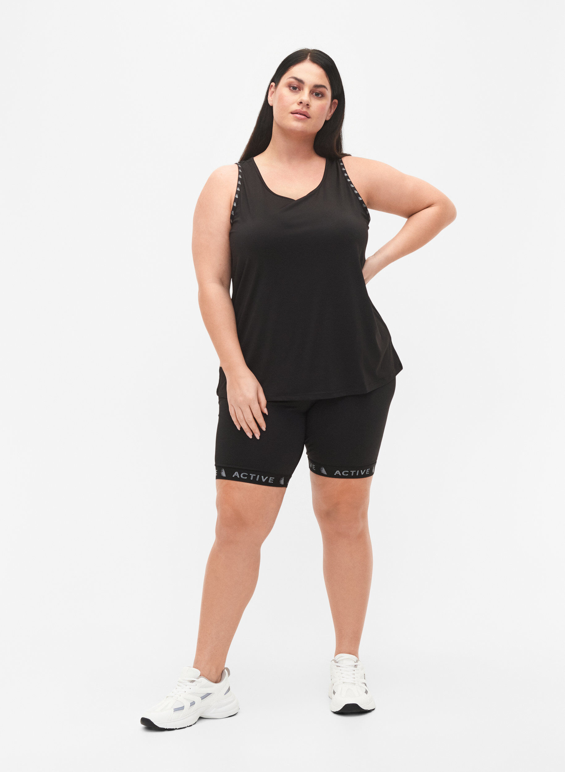 Zizzifashion Plain workout top, Black, Model image number 2