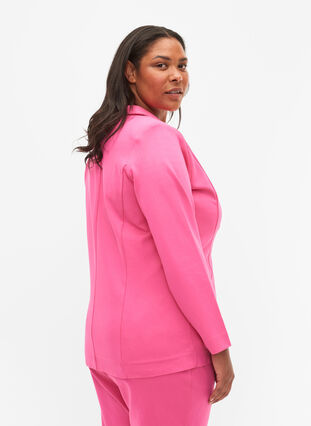 Simple blazer with button, Shocking Pink, Model image number 1
