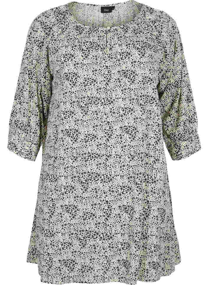 Floral tunic in viscose, Off White Ditsy, Packshot image number 0