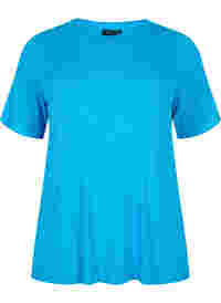 T-shirt in viscose with rib structure