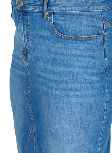 Cotton denim midi skirt, Blue denim, Packshot image number 2