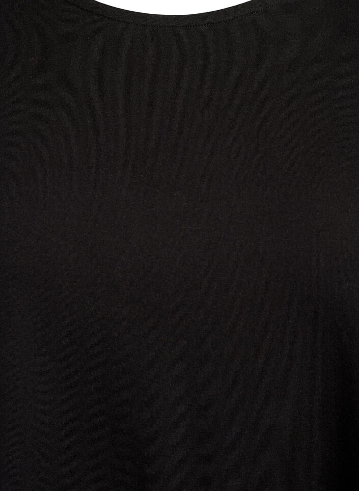 Long-sleeved dress with round neck, Black, Packshot image number 2