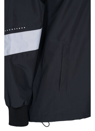 Rain jacket with reflective details, Black w. Reflex, Packshot image number 2