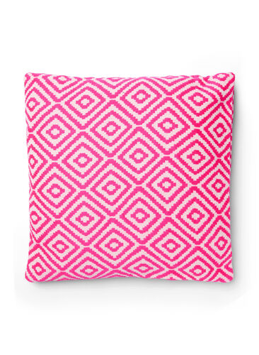 Jacquard patterned cushion cover, Pink Comb, Packshot image number 0