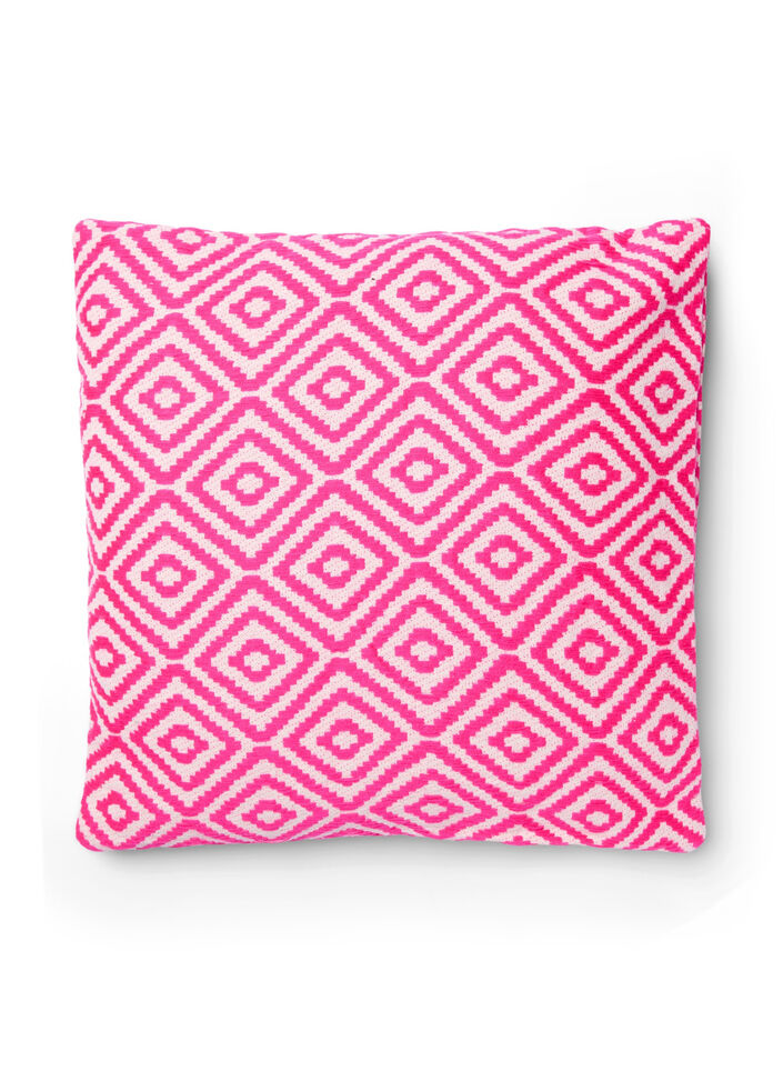 Jacquard patterned cushion cover, Pink Comb, Packshot