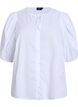 Shirt blouse with tie string and dotted texture, White, Packshot image number 0