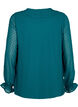 Blouse with ruffles and dotted texture, Shaded Spruce, Packshot image number 1