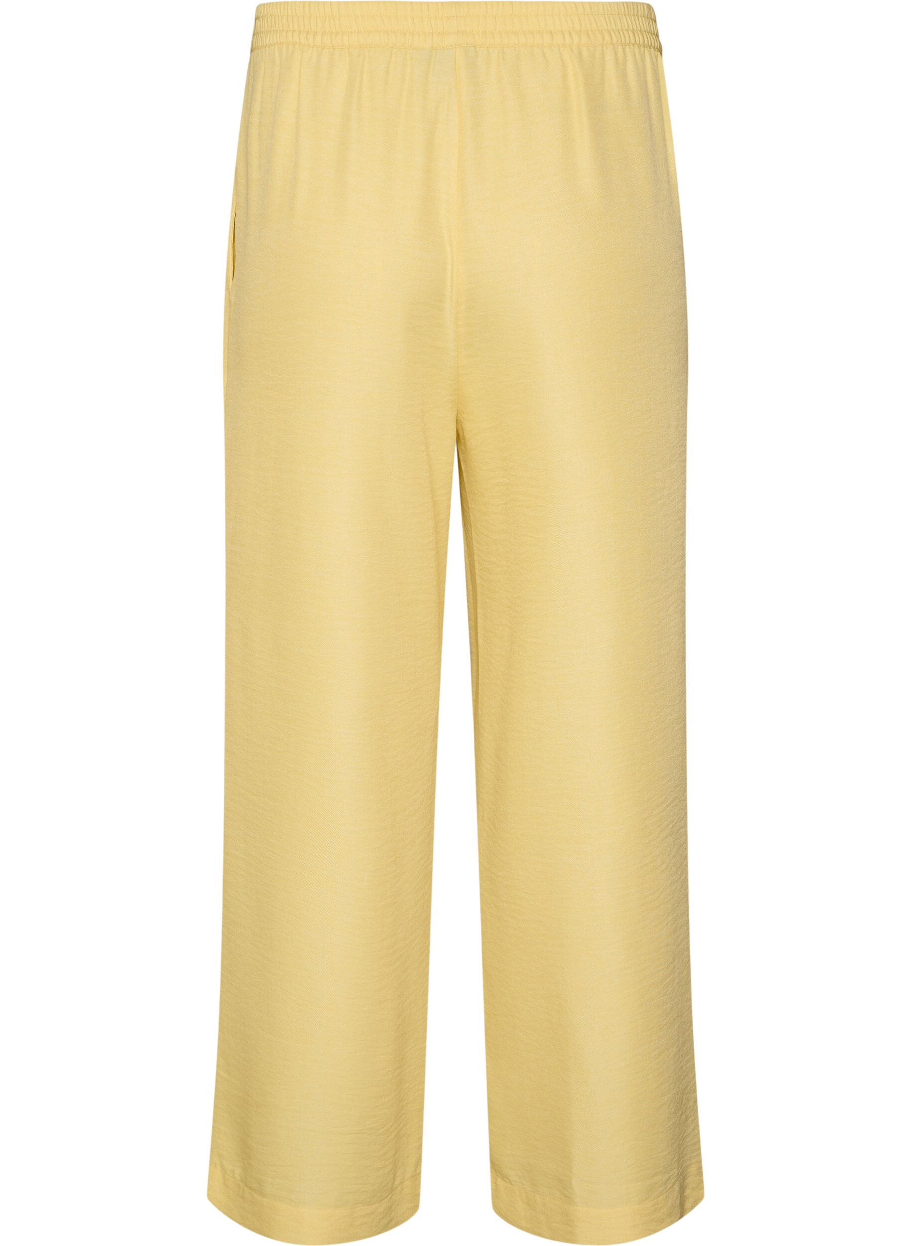 ZizzifashionLoose trousers with elasticated waistband and pockets, Yellow, Packshot image number 1
