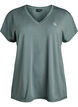 Loose training t-shirt with v-neck, Green, Packshot image number 0