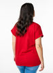 Short sleeved cotton blend t-shirt, Red, Model image number 2
