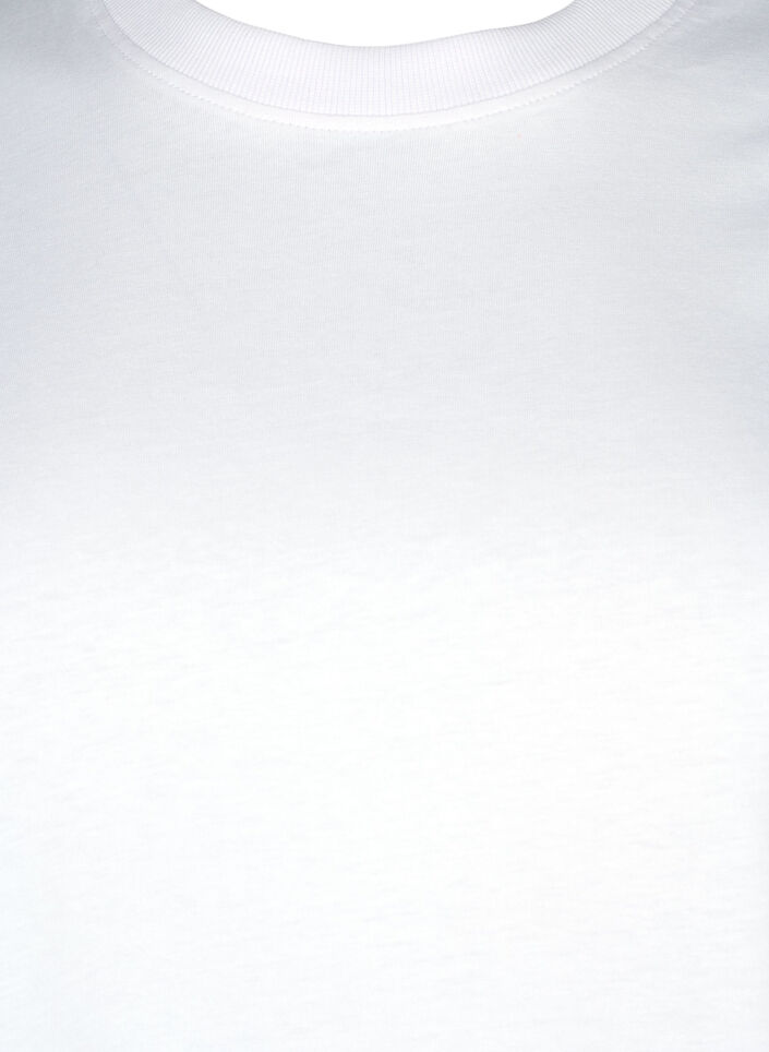 Basic cotton T-shirt with round neck, White, Packshot image number 2