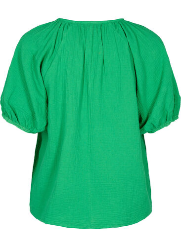 Cotton blouse with 1/2 sleeves, Bright Green, Packshot image number 1