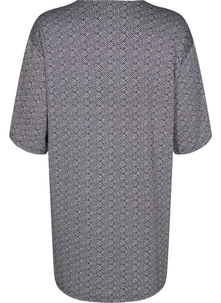 Patterned dress with 3/4 sleeves, Blue, Packshot image number 1