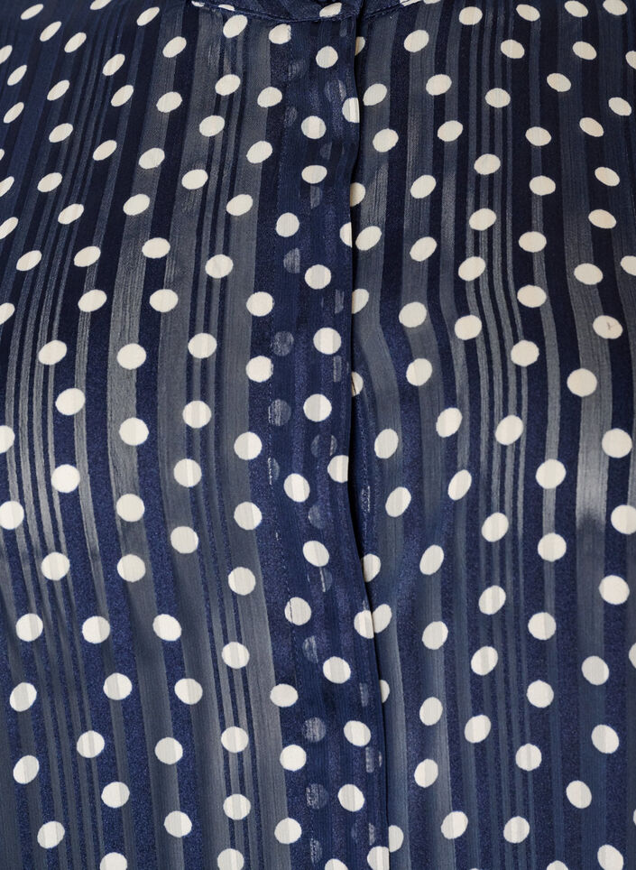 Patterned shirt with a stand-up collar and 3/4-sleeves, Blue, Packshot image number 2