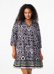 Short dress with print and a-shape, Black AOP, Model image number 0