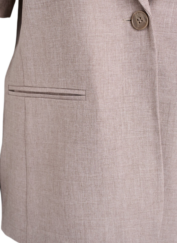 Blazer with short sleeves and lapels, Brown, Packshot image number 2