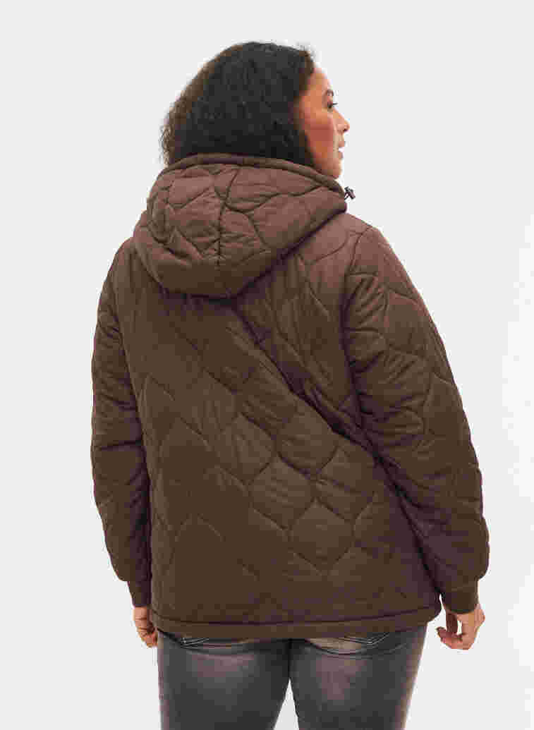 Quilted thermal anorak with a hood, Black Coffee, Model image number 1