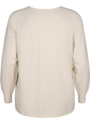 Knitted blouse with Raglan sleeves, Birch Mel., Packshot image number 1