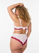 Brazilian panties with floral print and lace, Rose, Model image number 2