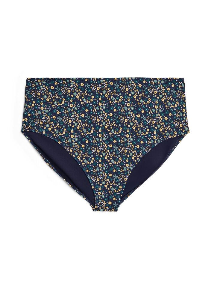 Bikini briefs with print and high waist, Green, Packshot image number 0