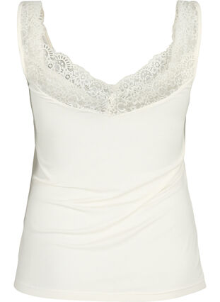 Viscose top with lace edge, Snow White, Packshot image number 1