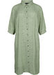 Dotted shirtdress with 3/4 sleeves and slit, Seagrass Dot, Packshot image number 0