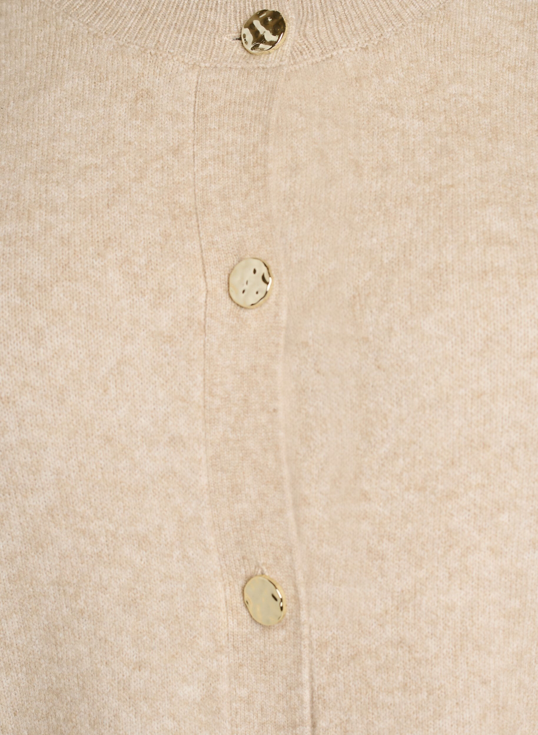 Zizzifashion Cardigan in soft knit with gold-coloured buttons, Beige, Packshot image number 2